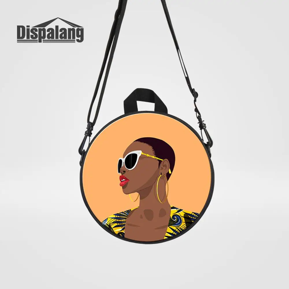 Mini Round Printed Messenger Crossbody Handbag