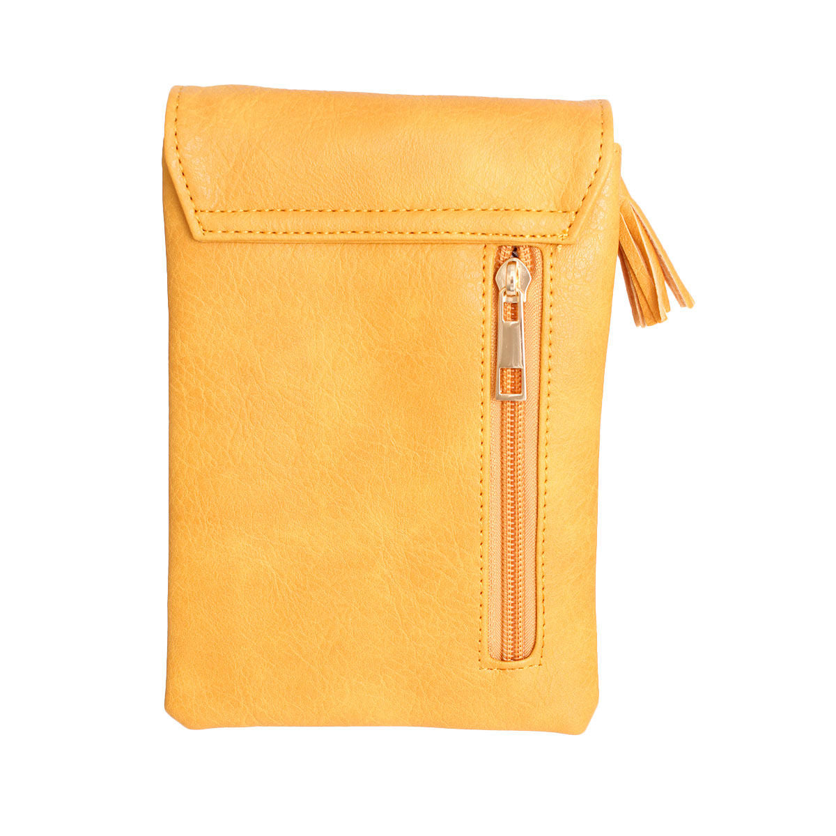 Mustard Flap Snap Mobile Crossbody